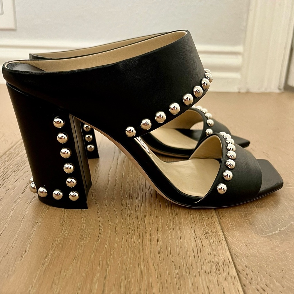 Jimmy Choo Black Heels with Silver Accents